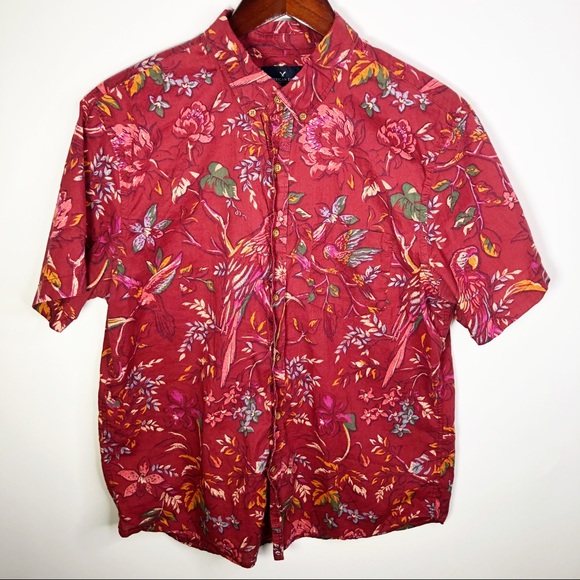 American Eagle Outfitters Tops - American Eagle Outfitters Parrot Button Down Large